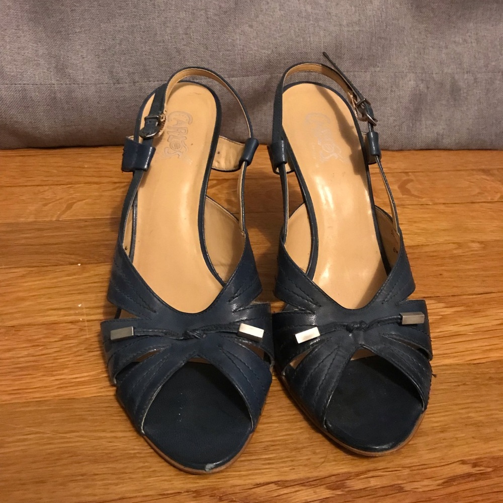 Navy Carlos Santana heels